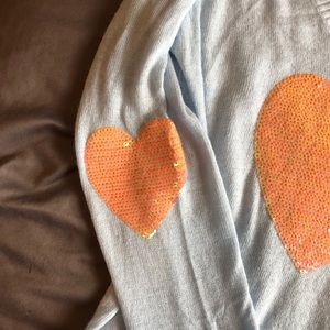 Wildfox Cashmere Sweater with Sequined Hearts